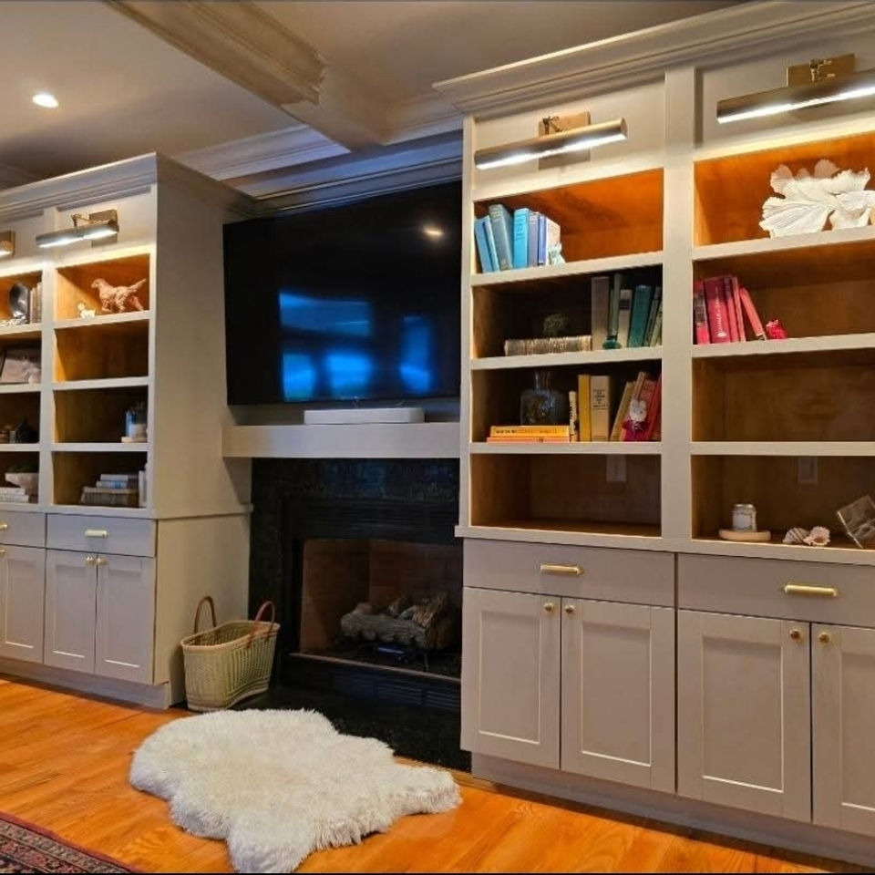 Built-In Shelving with Fireplace Surround
