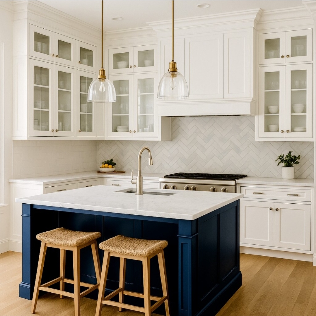 Kitchen with Custom Cabinetry & Trim