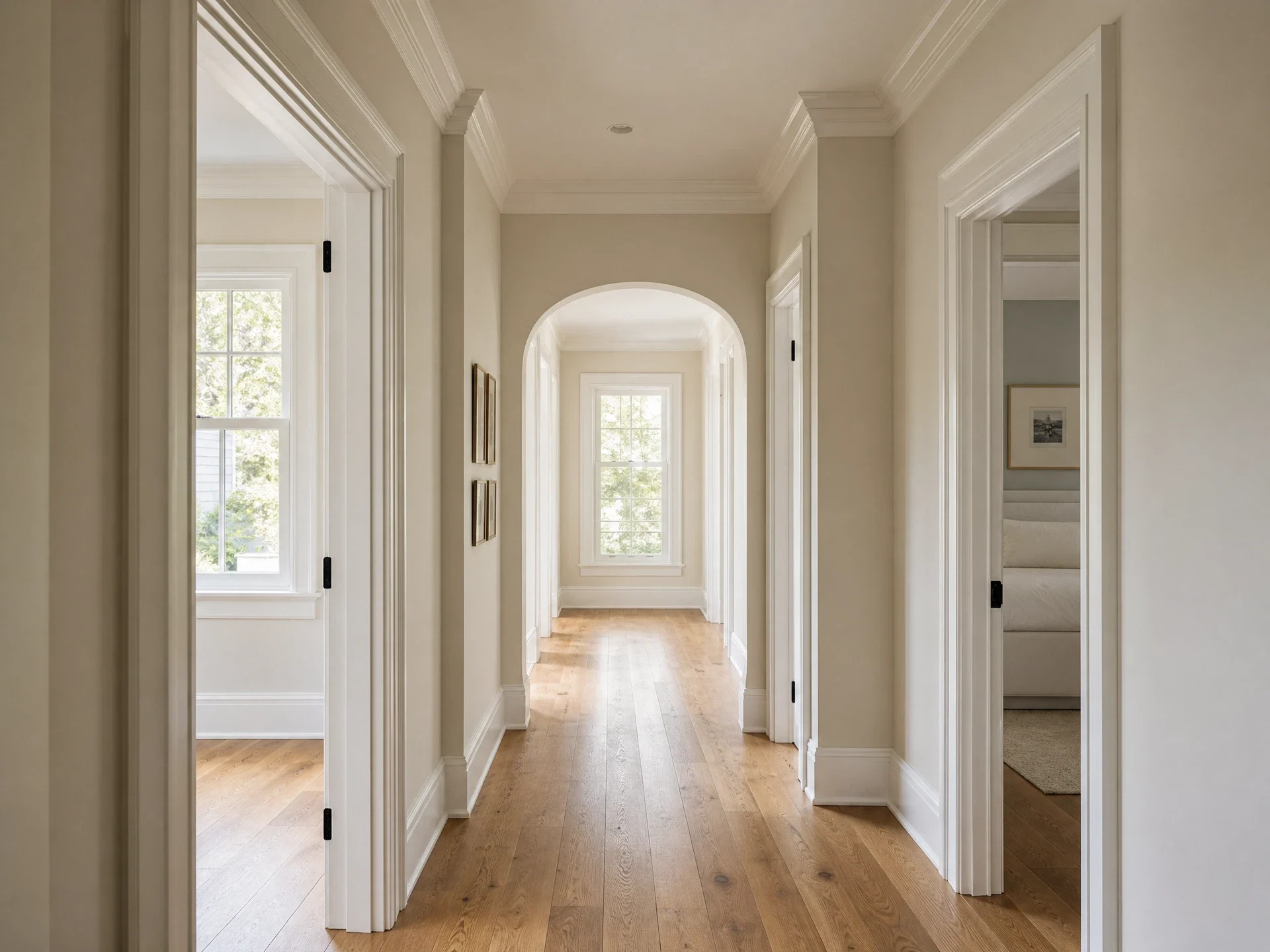  Consistent trim profiles carried through doors, openings, and connected spaces